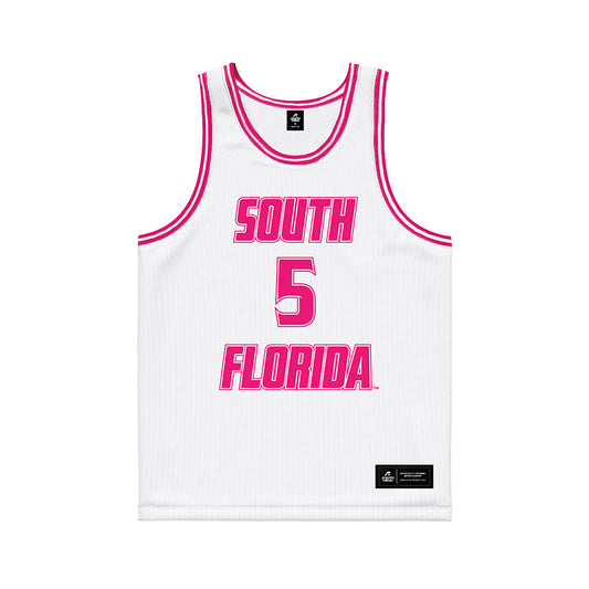 USF - NCAA Women's Basketball : Brooklyn Hall - White Basketball Jersey-0