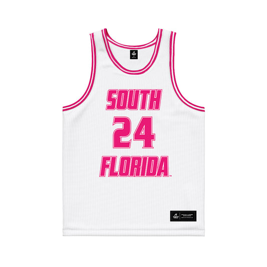 USF - NCAA Women's Basketball : Kendall Puryear - White Basketball Jersey-0