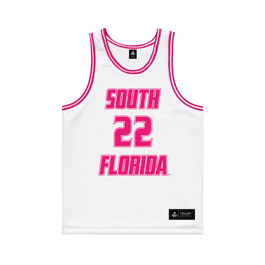 USF - NCAA Women's Basketball : Lee Teichman - White Basketball Jersey-0
