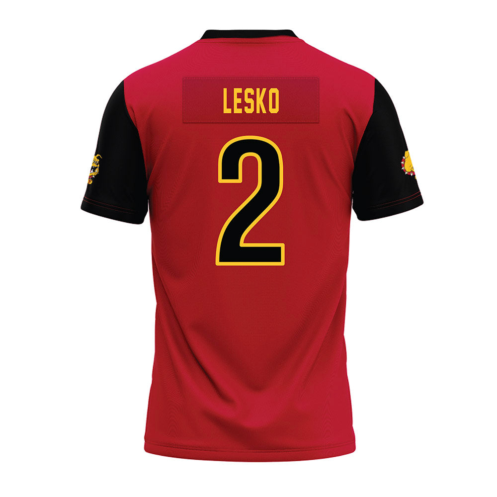 Ferris State - NCAA Football : Derek Lesko - Red Premium Football Jersey-1