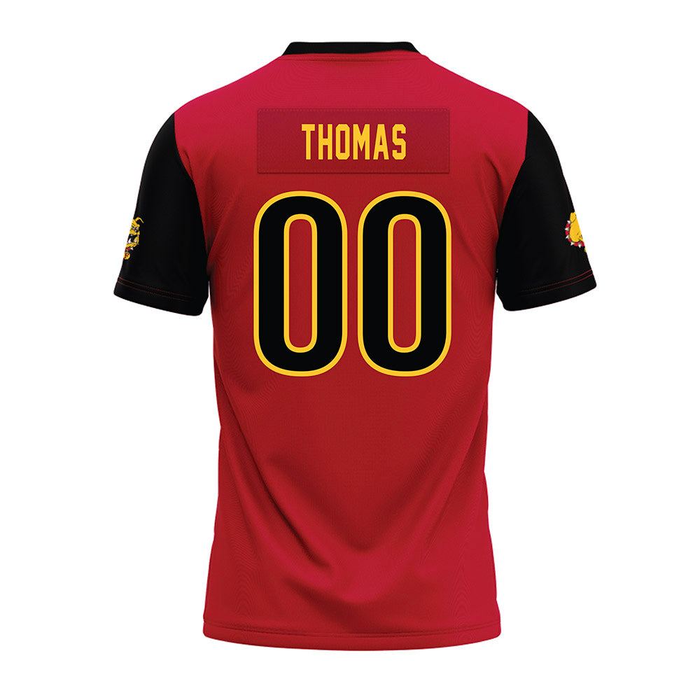 Ferris State - NCAA Football : Dom Thomas - Red Premium Football Jersey-1