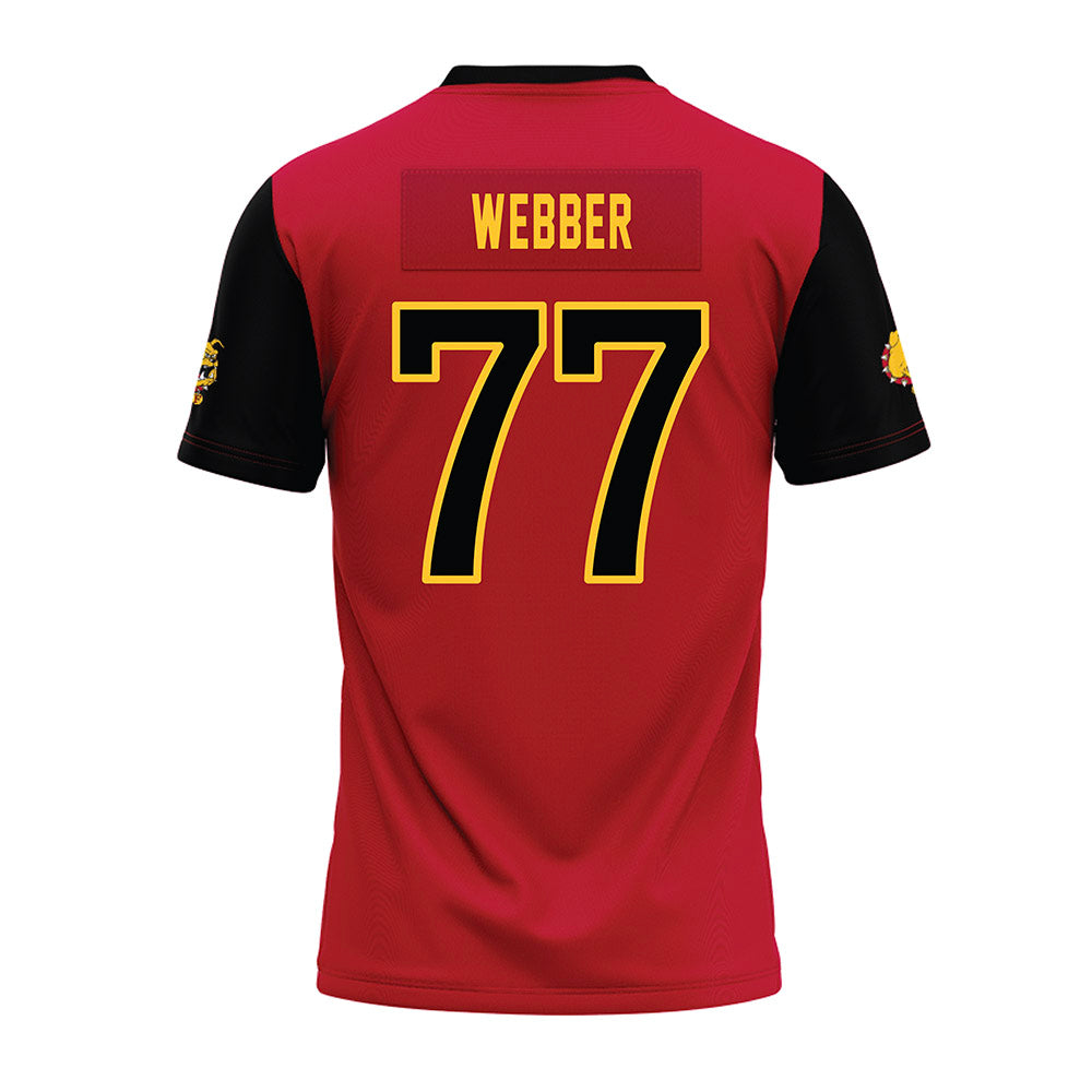 Ferris State - NCAA Football : Tyrone Webber - Red Premium Football Jersey-1