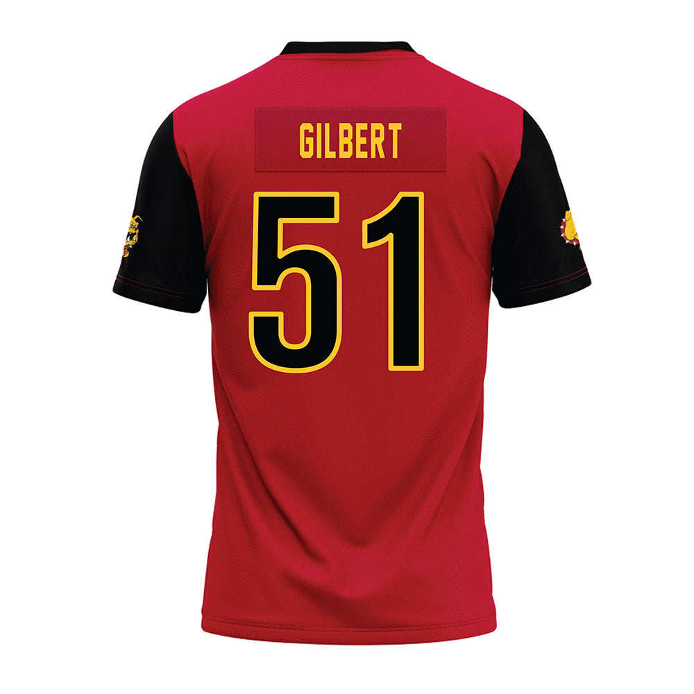 Ferris State - NCAA Football : DJ Gilbert - Red Premium Football Jersey-1