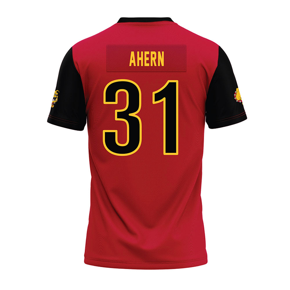 Ferris State - NCAA Football : Ryan Ahern - Red Premium Football Jersey-1