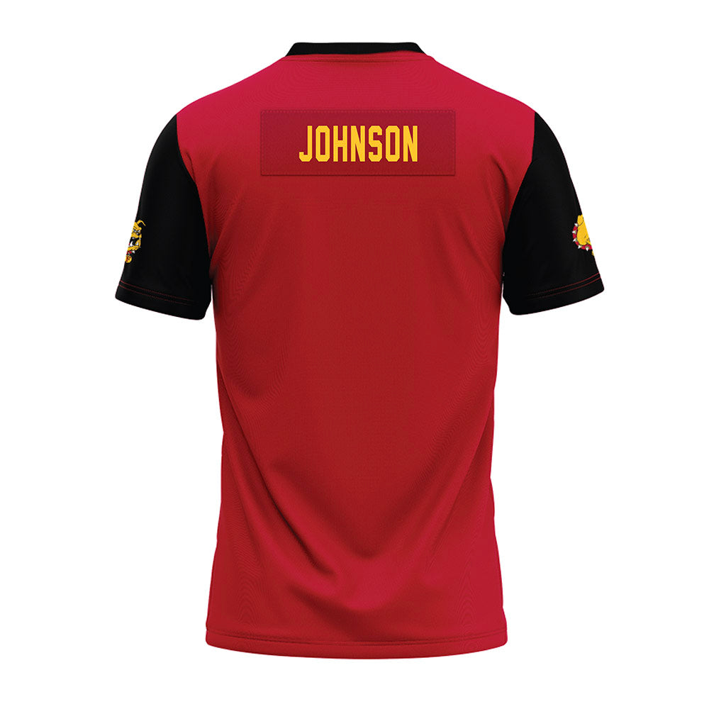 Ferris State - NCAA Cheerleading : Ava Johnson - Red Premium Football Jersey-1