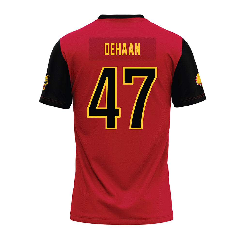 Ferris State - NCAA Football : Ike DeHaan - Red Premium Football Jersey-1