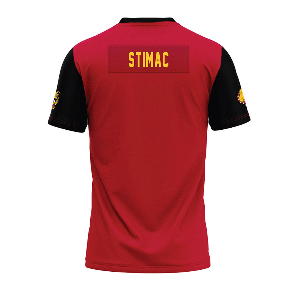 Ferris State - NCAA Cheerleading : Emily Stimac - Red Premium Football Jersey-1