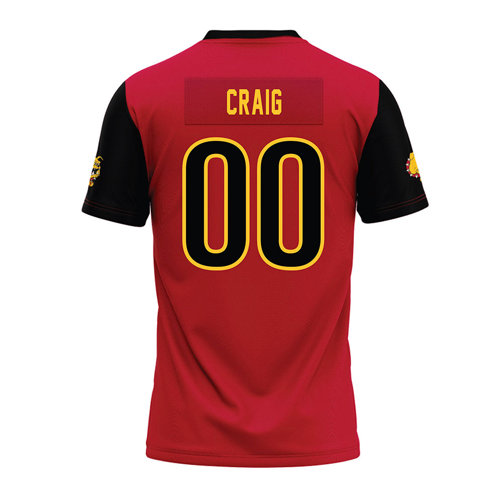 Ferris State - NCAA Football : Theotis Craig - Red Premium Football Jersey-1