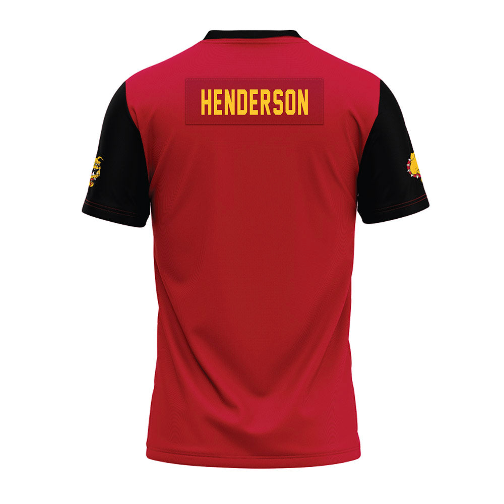 Ferris State - NCAA Cheerleading : Alana Henderson - Red Premium Football Jersey-1