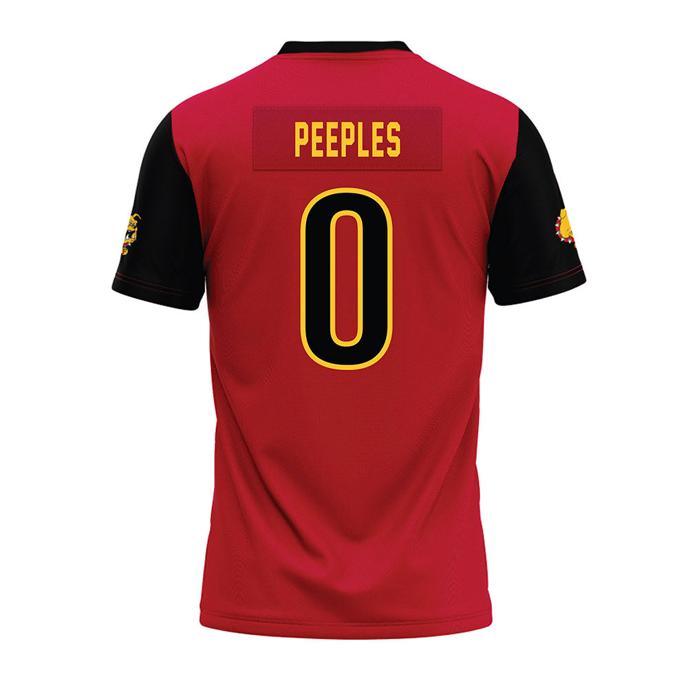 Ferris State - NCAA Football : Kevin Peeples - Red Premium Football Jersey-1