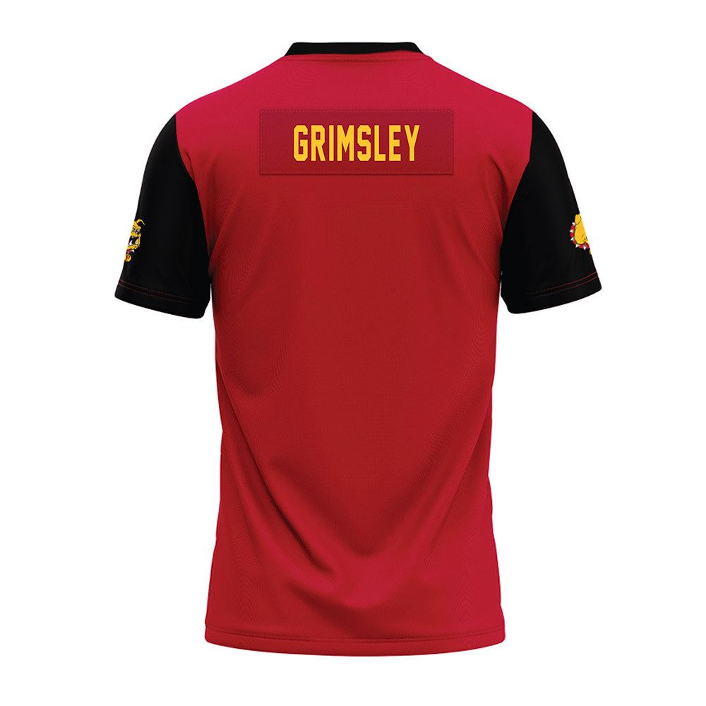 Ferris State - NCAA Cheerleading : Jordynn Grimsley - Red Premium Football Jersey-1