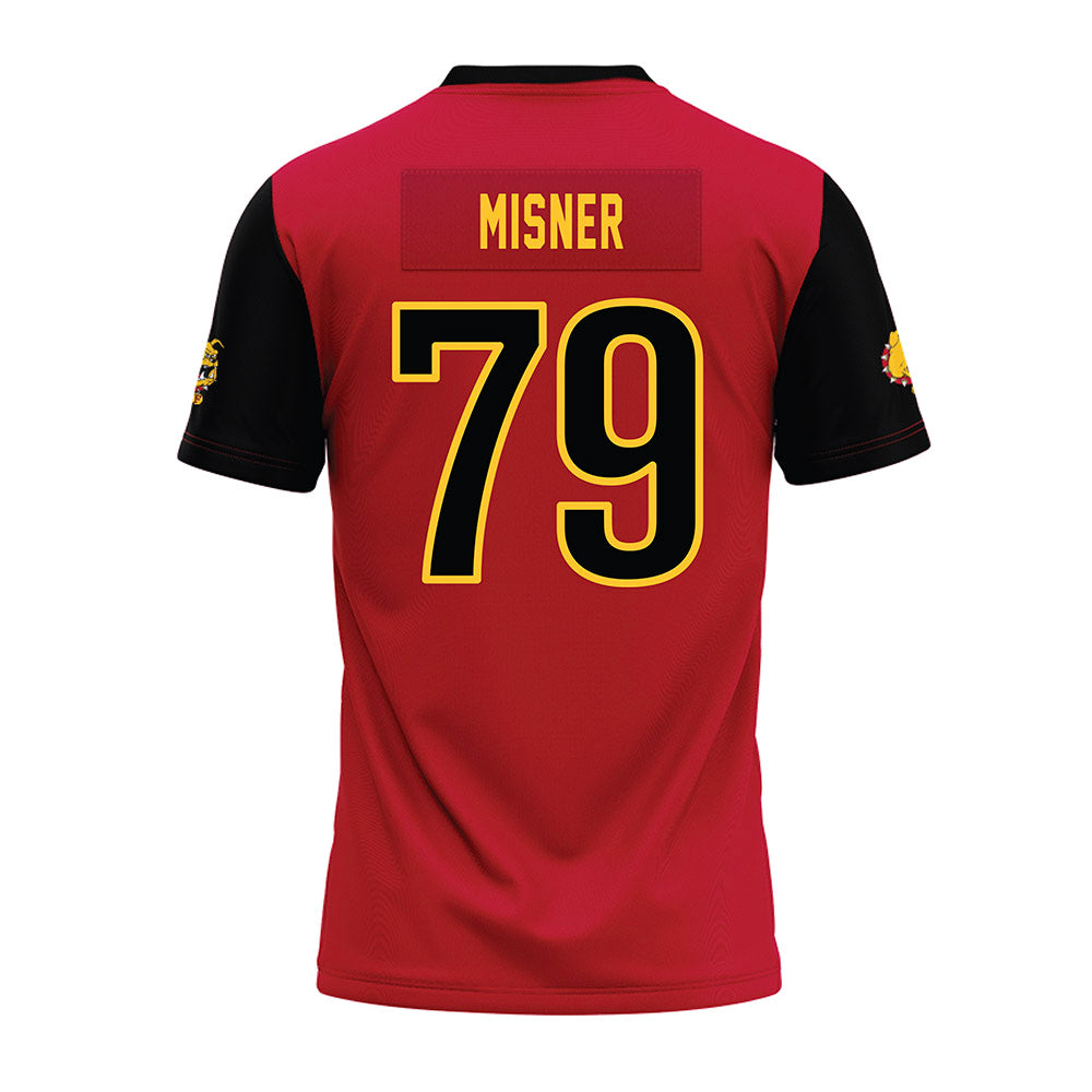 Ferris State - NCAA Football : Mike Misner - Red Premium Football Jersey-1