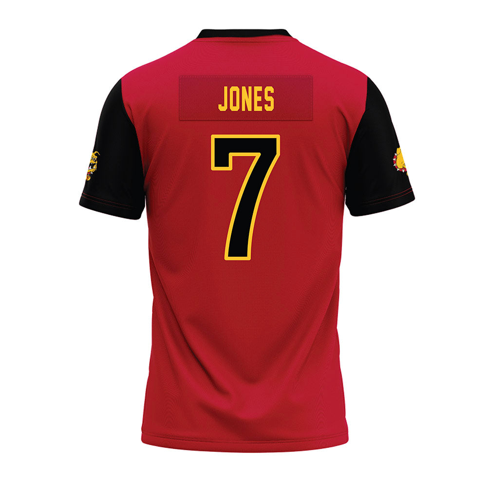 Ferris State - NCAA Football : Marcel Jones - Red Premium Football Jersey-1