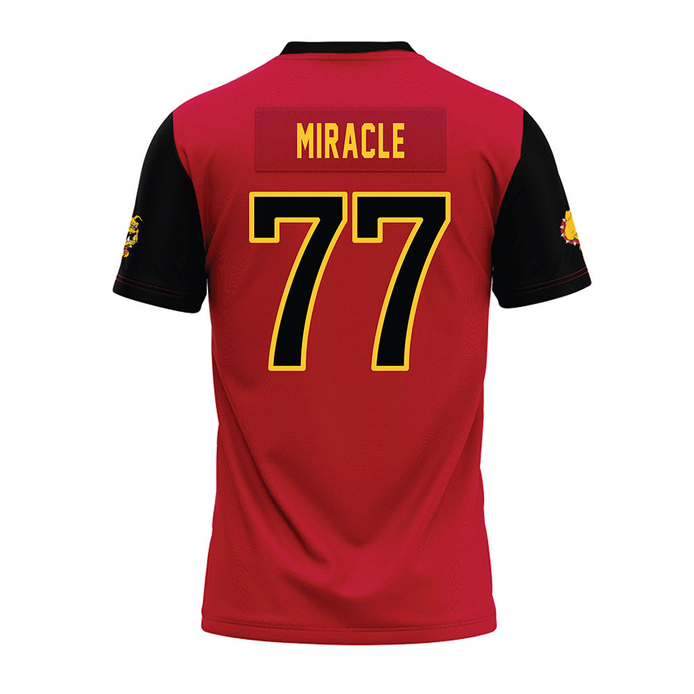 Ferris State - NCAA Football : Travis Miracle - Red Premium Football Jersey-1
