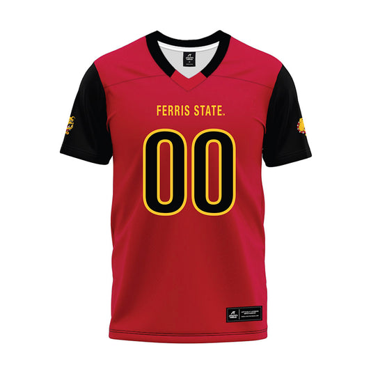 Ferris State - NCAA Football : Decarion Raney - Red Premium Football Jersey-0