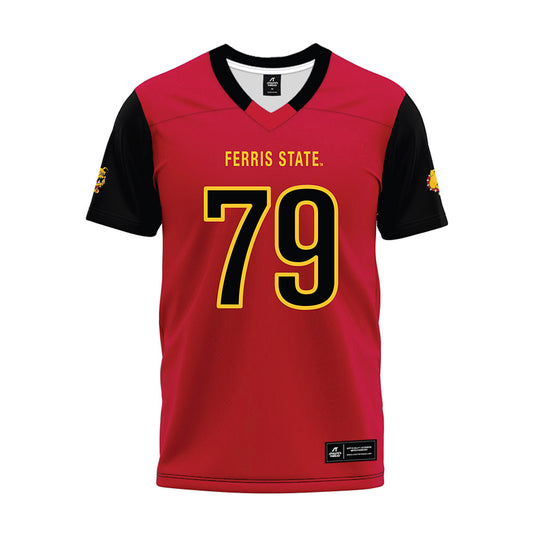 Ferris State - NCAA Football : Mike Misner - Red Premium Football Jersey-0