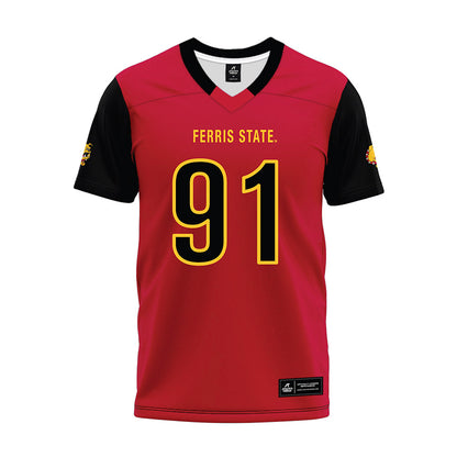Ferris State - NCAA Football : J-vonne Ruffin - Red Premium Football Jersey-0