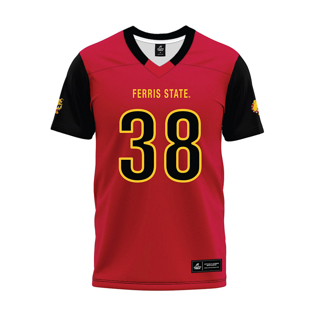 Ferris State - NCAA Football : Levi Tuinstra - Red Premium Football Jersey-0
