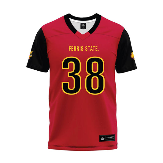 Ferris State - NCAA Football : Levi Tuinstra - Red Premium Football Jersey-0