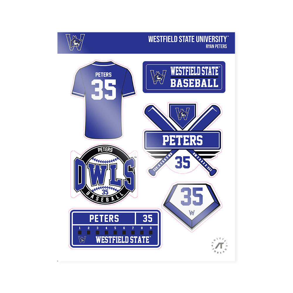 Westfield State - NCAA Baseball : Ryan Peters - Sticker Sheet-0