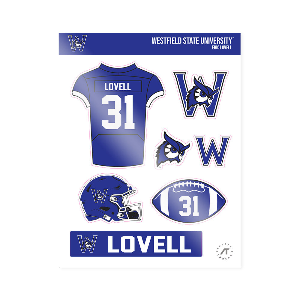 Westfield State - NCAA Football : Eric Lovell - Sticker Sheet-0