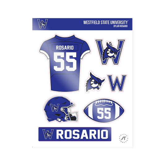 Westfield State - NCAA Football : Dylan Rosario - Sticker Sheet-0