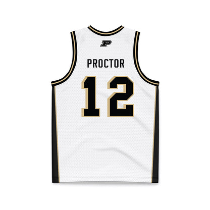 Purdue - NCAA Women's Basketball : Aysia Proctor - White Basketball Jersey-1