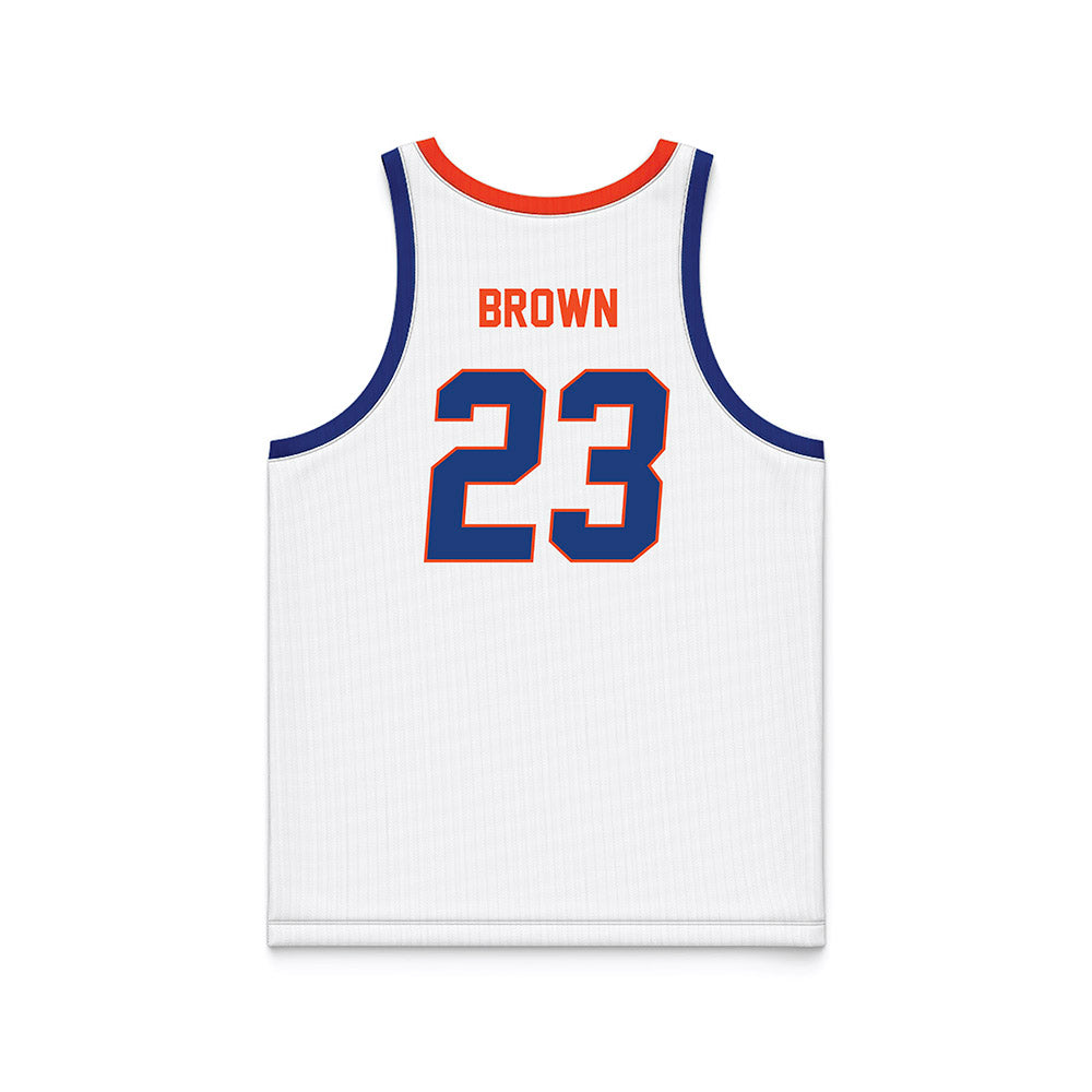 Florida - NCAA Men's Basketball : AJ Brown - White Basketball Jersey-1