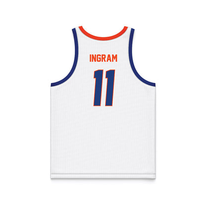 Florida - NCAA Men's Basketball : CJ Ingram - White Basketball Jersey-1