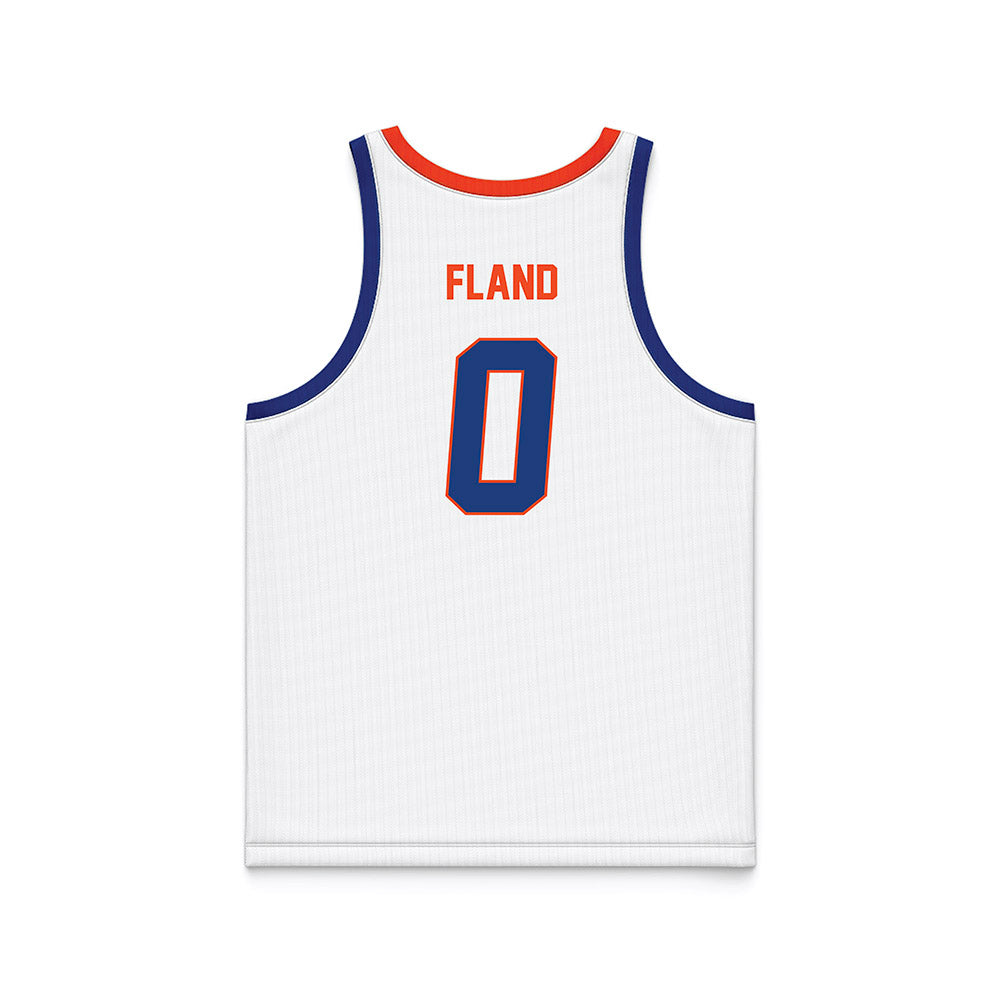 Florida - NCAA Men's Basketball : Johnuel Fland - White Basketball Jersey-1