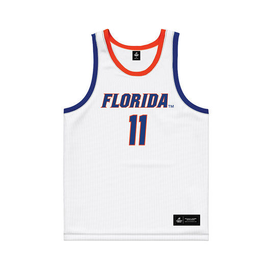Florida - NCAA Men's Basketball : CJ Ingram - White Basketball Jersey-0