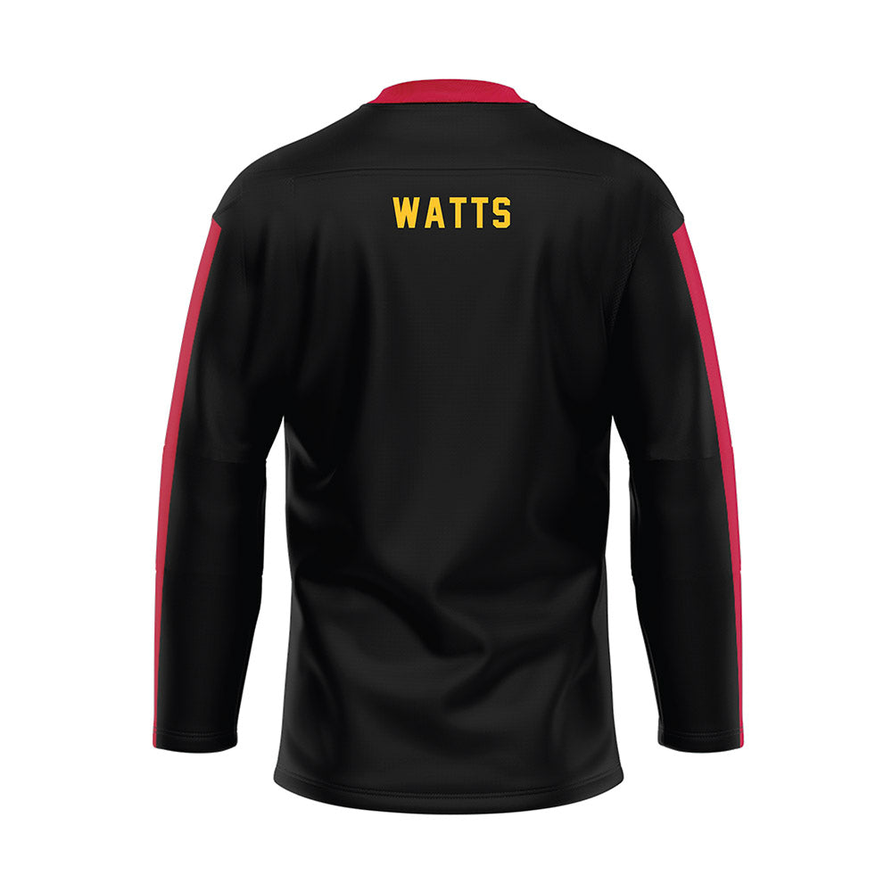 Ferris State - STUNT : Janayah Watts - Black Hockey Jersey-1
