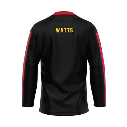 Ferris State - STUNT : Janayah Watts - Black Hockey Jersey-1
