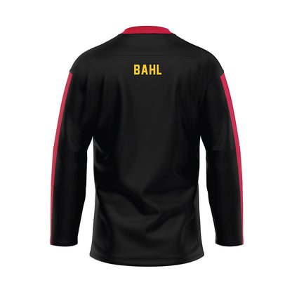 Ferris State - NCAA Stunt : Ella Bahl - Black Hockey Jersey-1