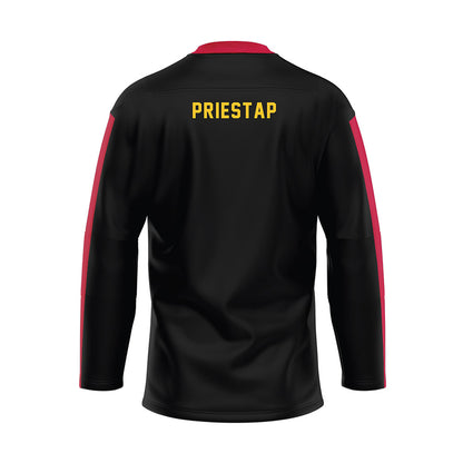 Ferris State - STUNT : Julia Priestap - Black Hockey Jersey-1