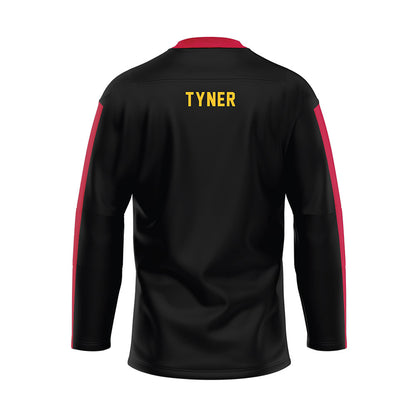 Ferris State - NCAA Stunt : Bailey Tyner - Black Hockey Jersey-1