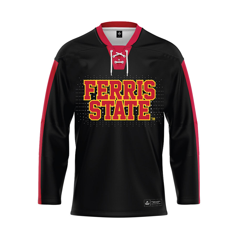 Ferris State - STUNT : Natalie Eashoo - Black Hockey Jersey-0