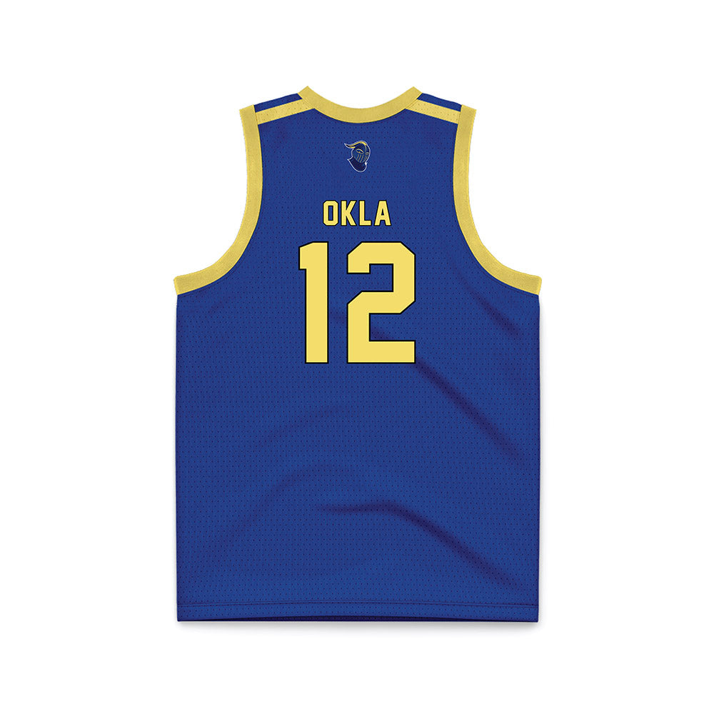 Worcester State - NCAA Men's Basketball : Joe Okla - Blue Basketball Jersey-1