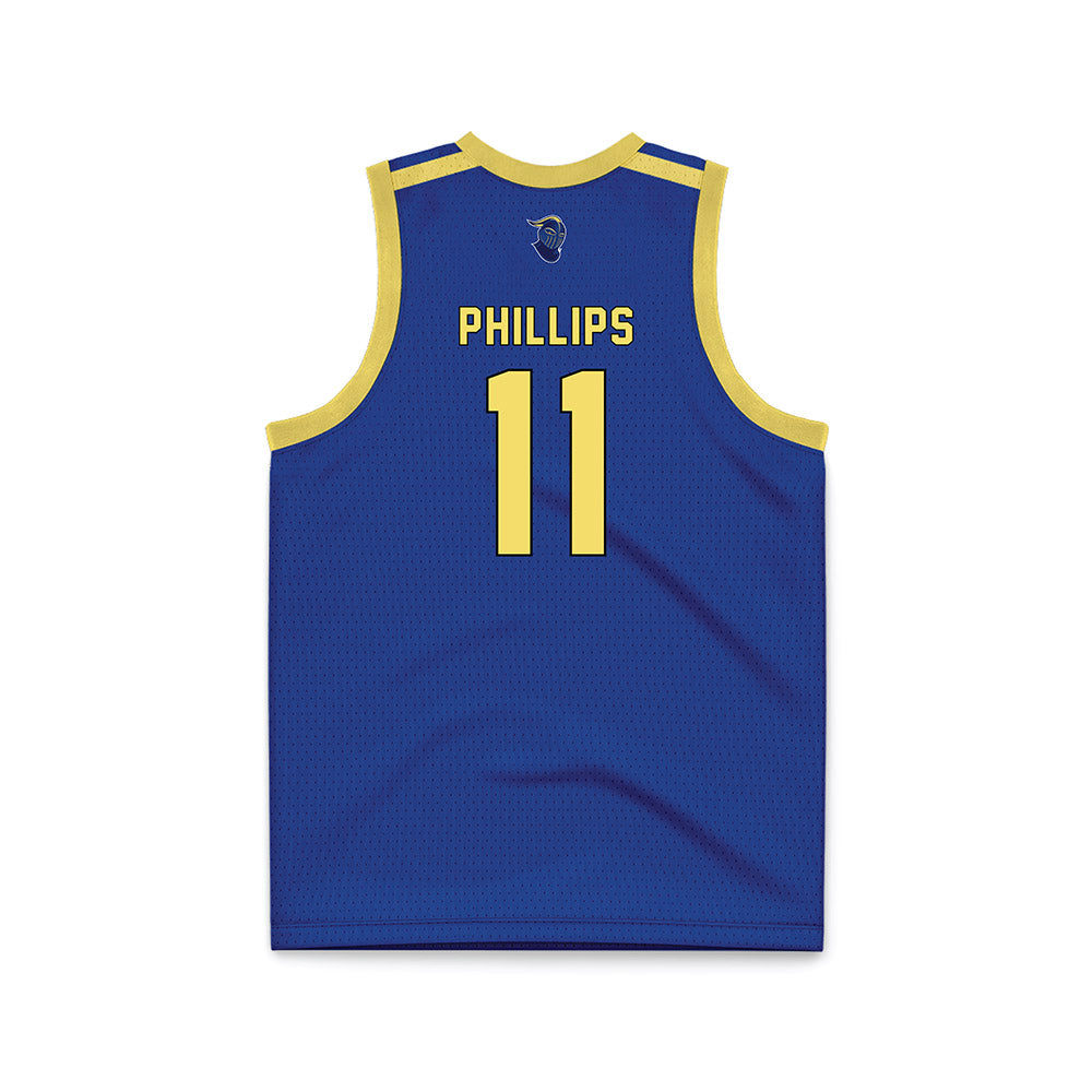 Worcester State - NCAA Men's Basketball : DaShaun Phillips - Blue Basketball Jersey-1