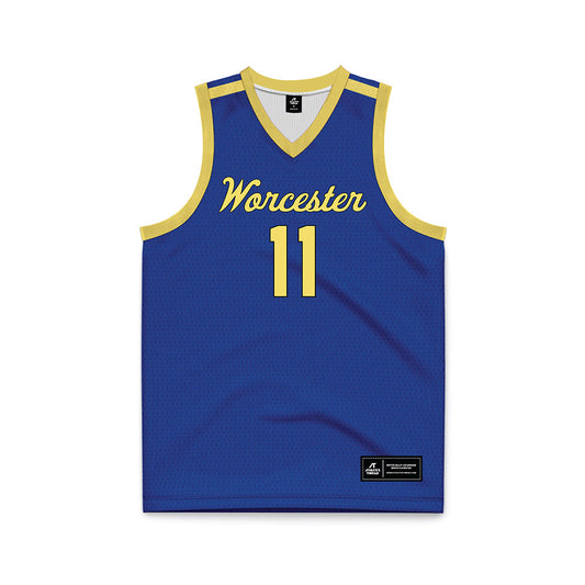 Worcester State - NCAA Men's Basketball : DaShaun Phillips - Blue Basketball Jersey-0