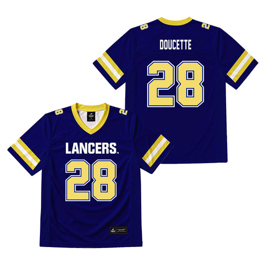Worcester State - NCAA Football : John Doucette - Blue Football Jersey -0