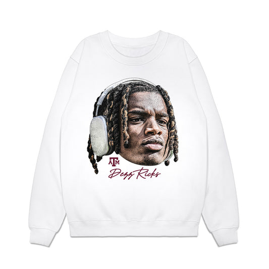 Texas A&M - NCAA Football : Dezz Ricks - Game Face Premium Crewneck Sweatshirt-0