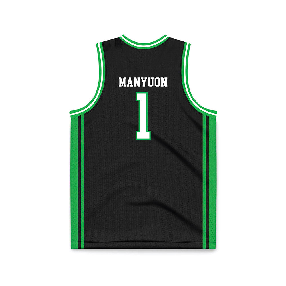 Marshall - NCAA Men's Basketball : Emmanuel Manyuon - Black Basketball Jersey-1