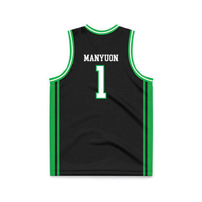 Marshall - NCAA Men's Basketball : Emmanuel Manyuon - Black Basketball Jersey-1