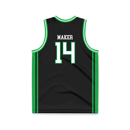 Marshall - NCAA Men's Basketball : Khaman Maker - Black Basketball Jersey-1