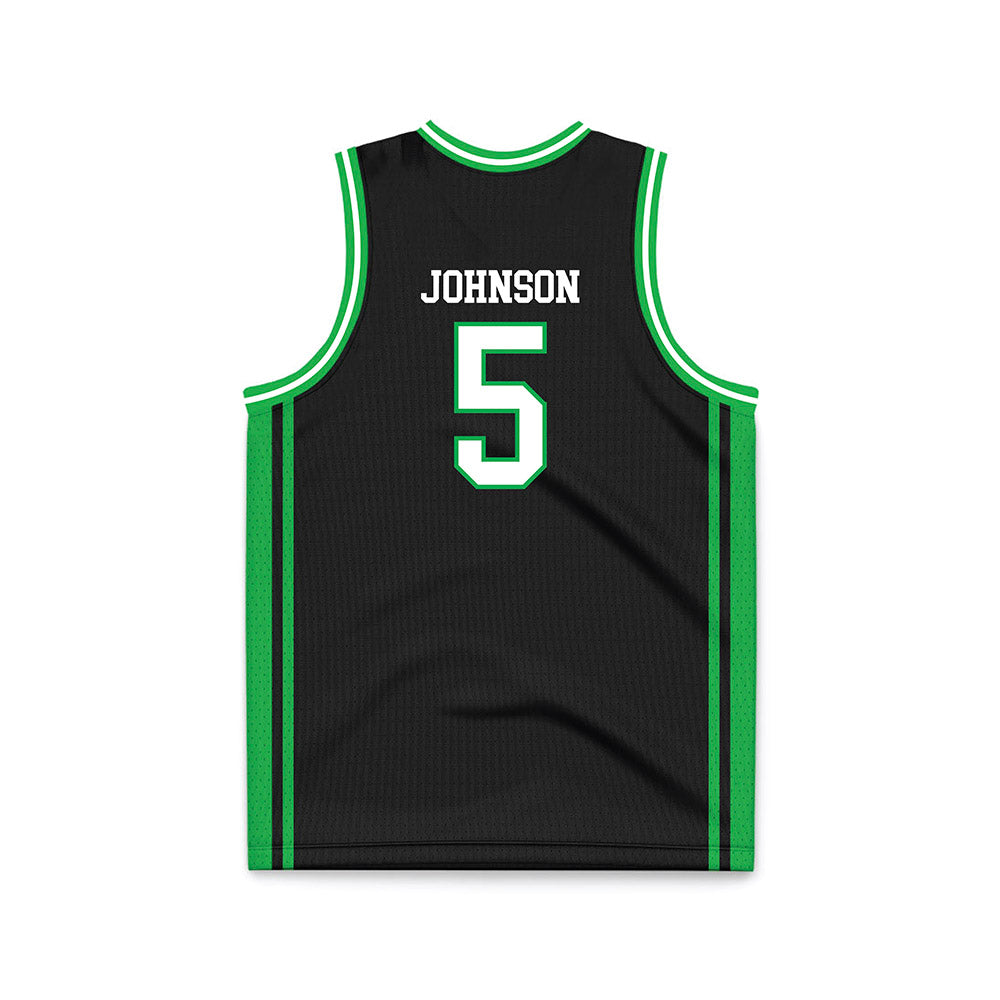 Marshall - NCAA Men's Basketball : DeMarco Johnson - Black Basketball Jersey-1