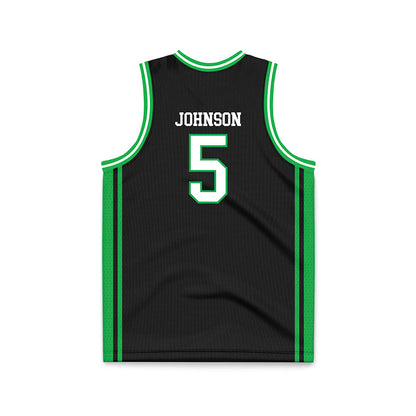 Marshall - NCAA Men's Basketball : DeMarco Johnson - Black Basketball Jersey-1