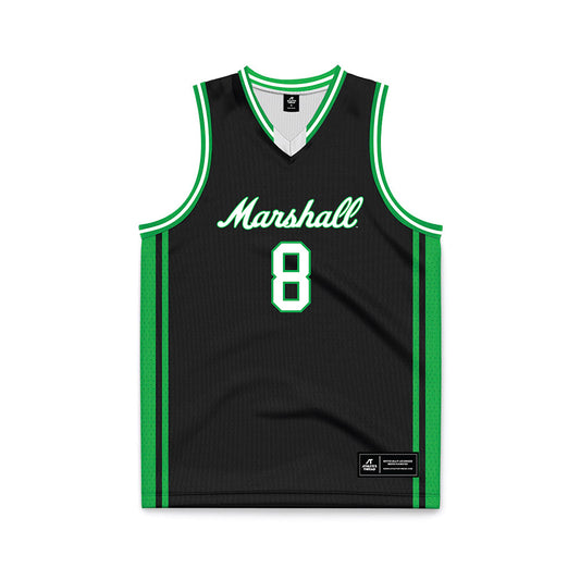Marshall - NCAA Men's Basketball : Mikal Bell Jr - Black Basketball Jersey-0