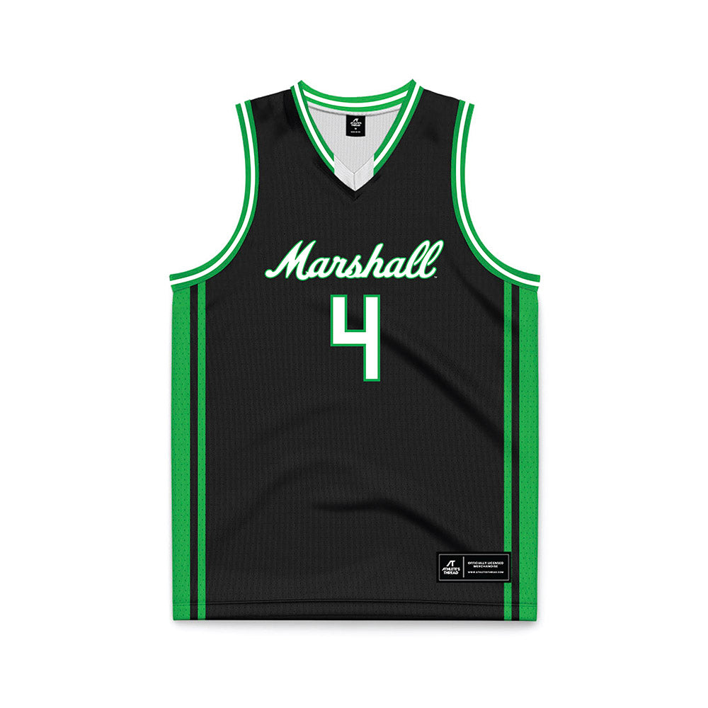 Marshall - NCAA Men's Basketball : Luke Rasmussen - Black Basketball Jersey-0