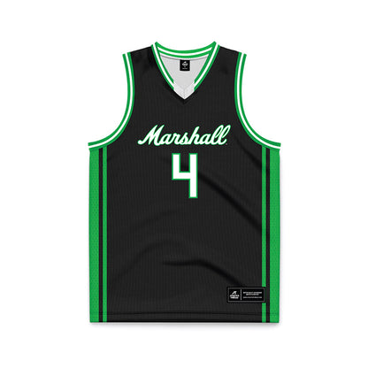 Marshall - NCAA Men's Basketball : Luke Rasmussen - Black Basketball Jersey-0